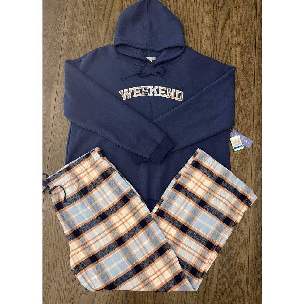 Yarn & Sea NWT XL Weekend Hoodie & Lightweight Flannel Pajama Set NWT
